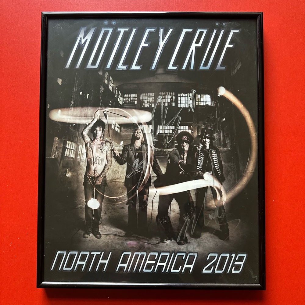 Autographed Motley Crue North America 2013 Framed Poster from VIP (3 members)